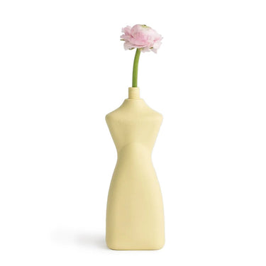 Vase bouteille en porcelaine n° 8 jaune frais