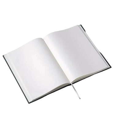 Carnet A4 vert mousse - Couverture rigide/Pages blanches